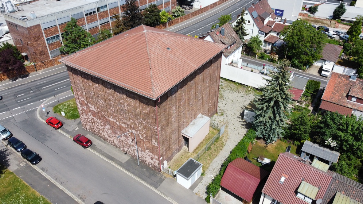 Luftaufnahme des Fichtel-und-Sachs-Bunkers in Schweinfurt